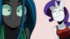Surprised Chrysalis and Rarity.gif